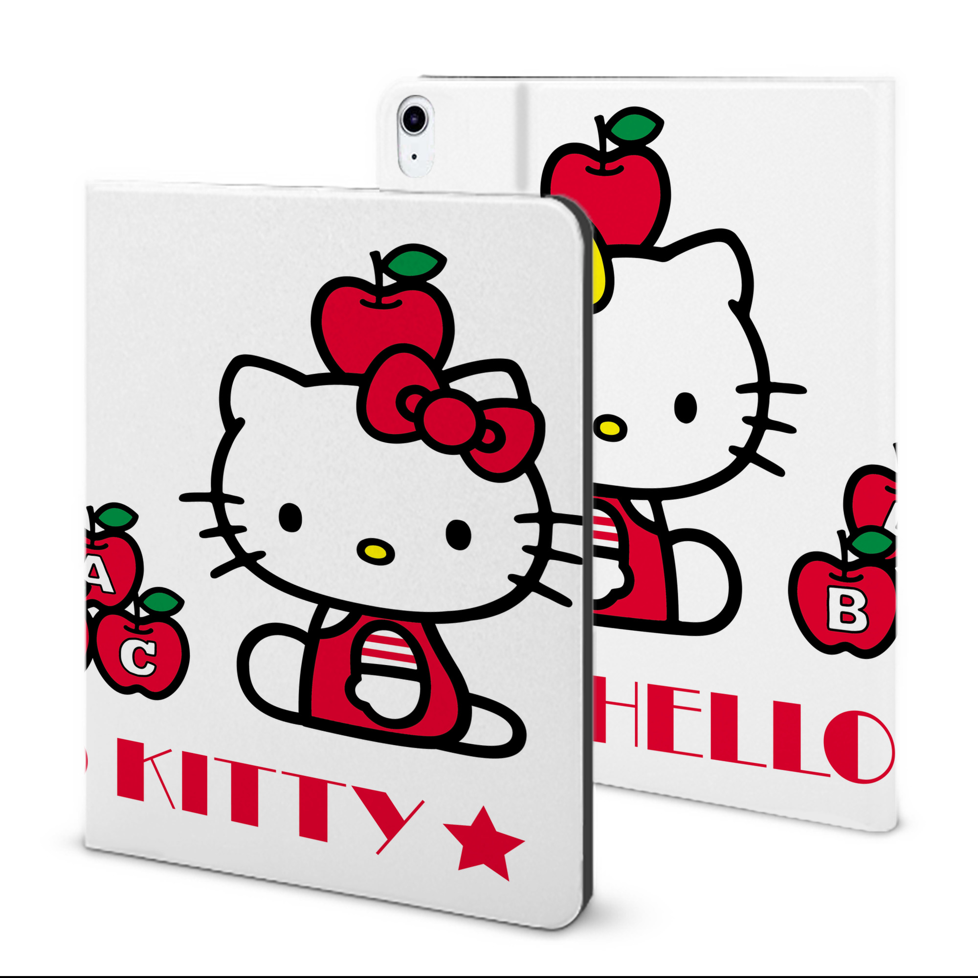 （画像用） Hello Kitty ハローキティ IPad ケース ブック型 PUレザー TPU 耐衝撃 軽量 薄型 ペン収納なし 全面保護 IPad 各モデル対応